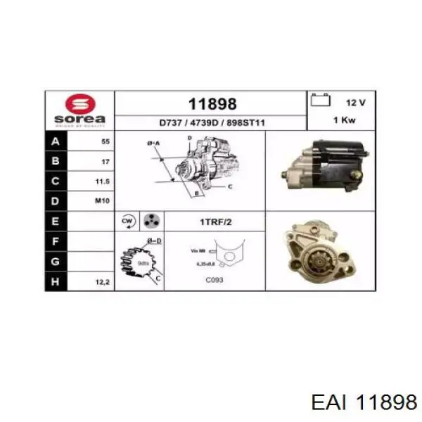 2810065010 Toyota Стартер автомобиля