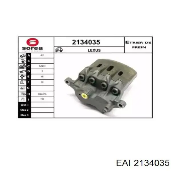 Суппорт тормозной передний левый 4775030230 Toyota