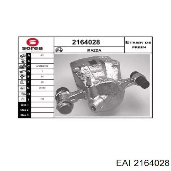 Suporte do freio dianteiro direito para Mazda 929 (HB)