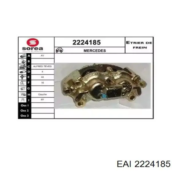 Суппорт тормозной передний левый A0004209301 Mercedes