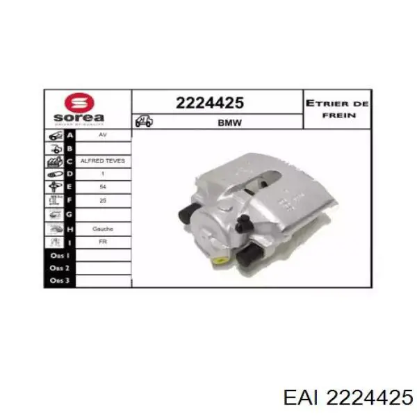 2224425 EAI suporte do freio traseiro direito