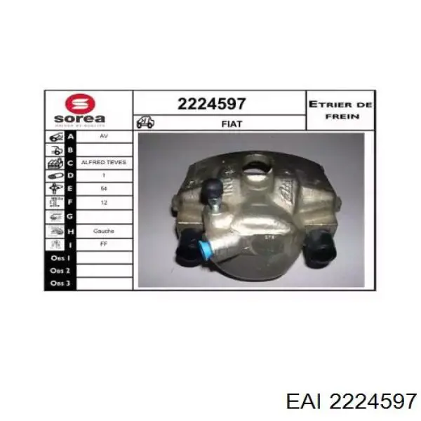 Суппорт тормозной передний левый 0007763618 Fiat/Alfa/Lancia