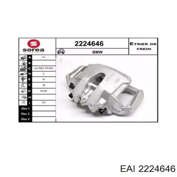 2224646 EAI suporte do freio dianteiro direito