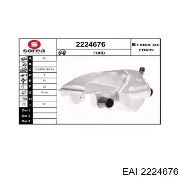 2224676 EAI suporte do freio dianteiro direito