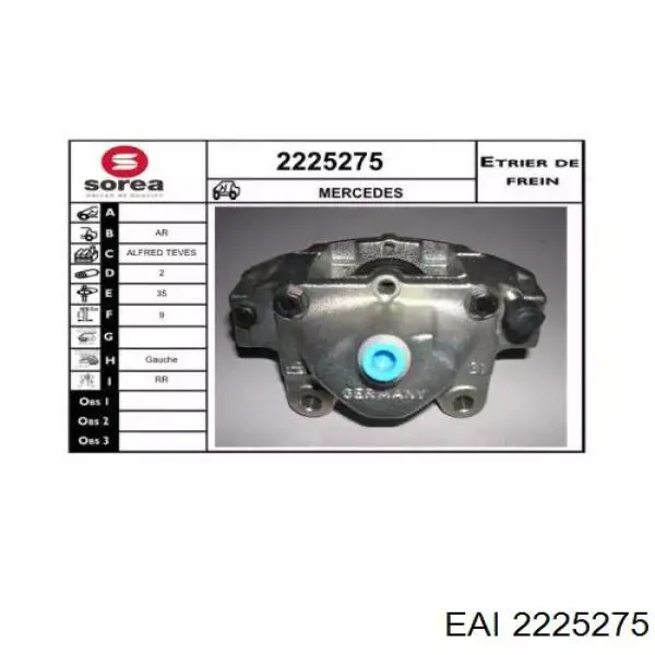 A001420558364 Mercedes суппорт тормозной задний левый