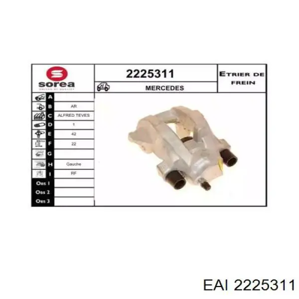Суппорт тормозной задний левый 2225311 EAI