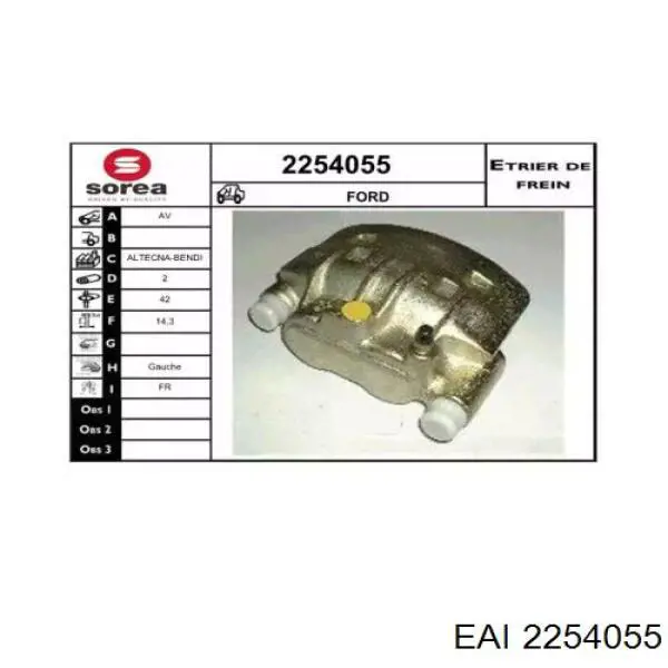 Суппорт тормозной передний левый 89CB2B121AA Ford