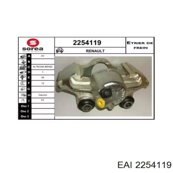 7701202985 Renault (RVI) суппорт тормозной передний левый