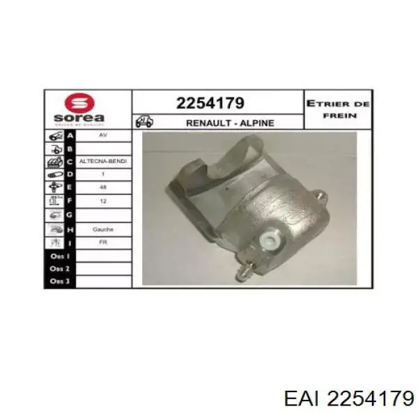 Суппорт тормозной передний левый 7701012569 Renault (RVI)