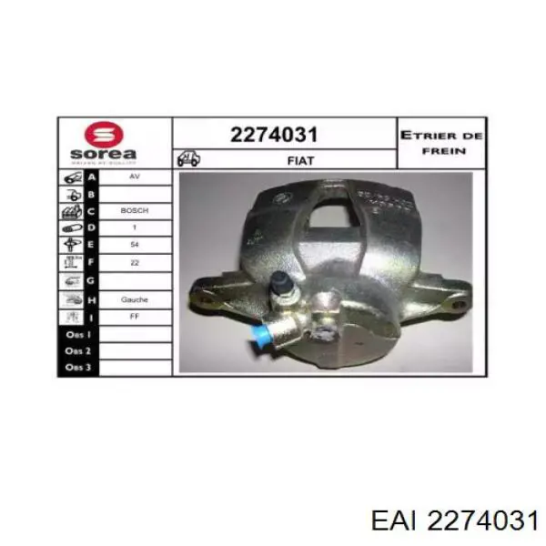 Суппорт тормозной передний левый 2274031 EAI