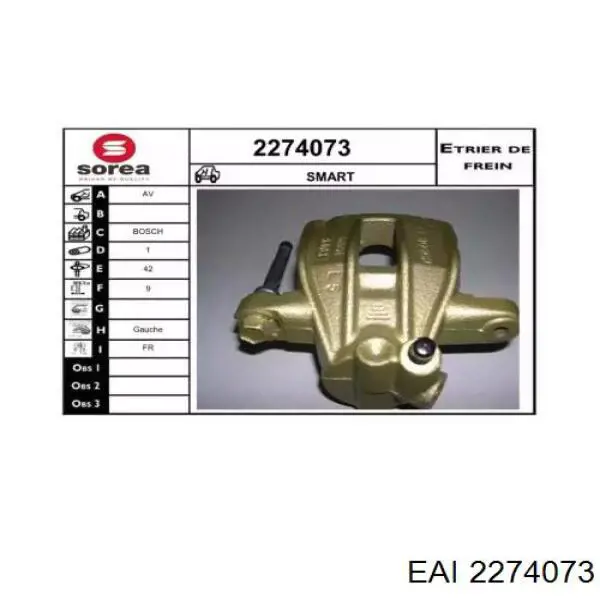 Суппорт тормозной передний левый 2274073 EAI