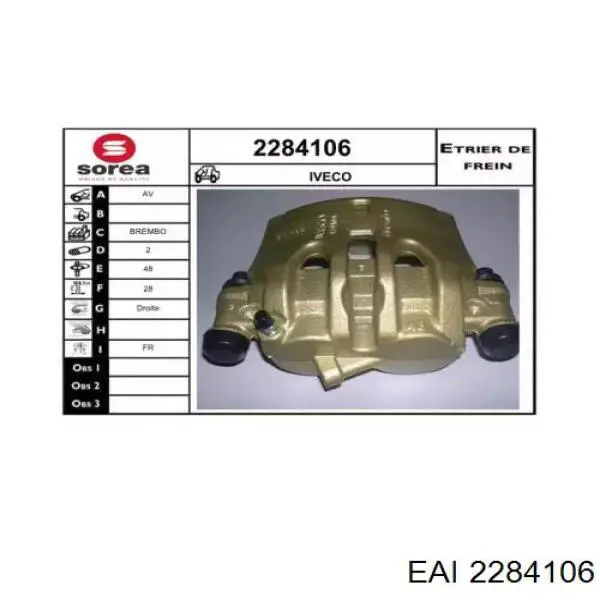 FBR021B Brembo suporte do freio dianteiro direito