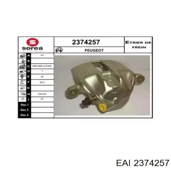 Суппорт тормозной передний левый 77364825 Fiat/Alfa/Lancia