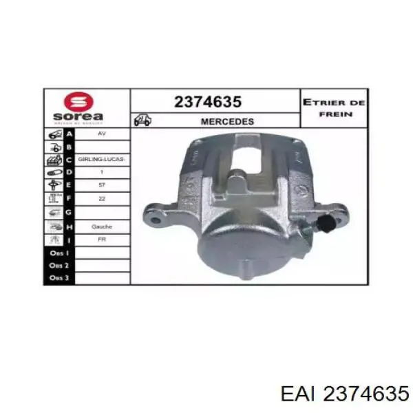 Суппорт тормозной передний левый A4144200283 Mercedes