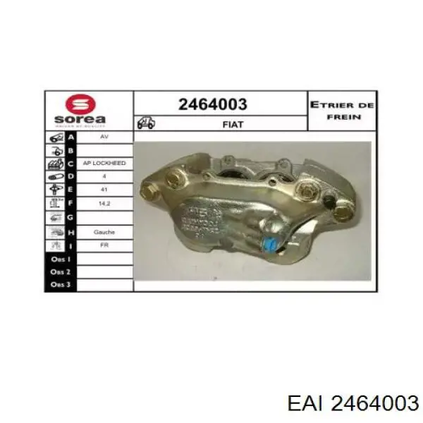 Суппорт тормозной передний левый 0093802699 Fiat/Alfa/Lancia