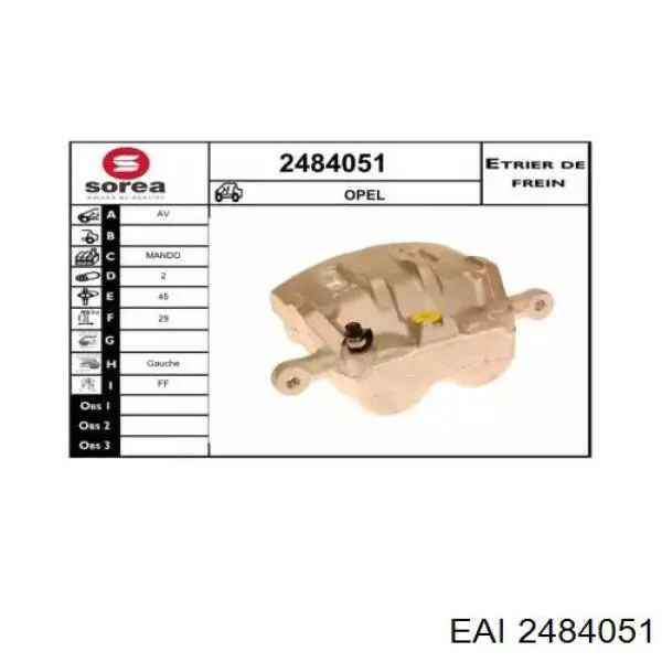Суппорт тормозной передний левый 2484051 EAI