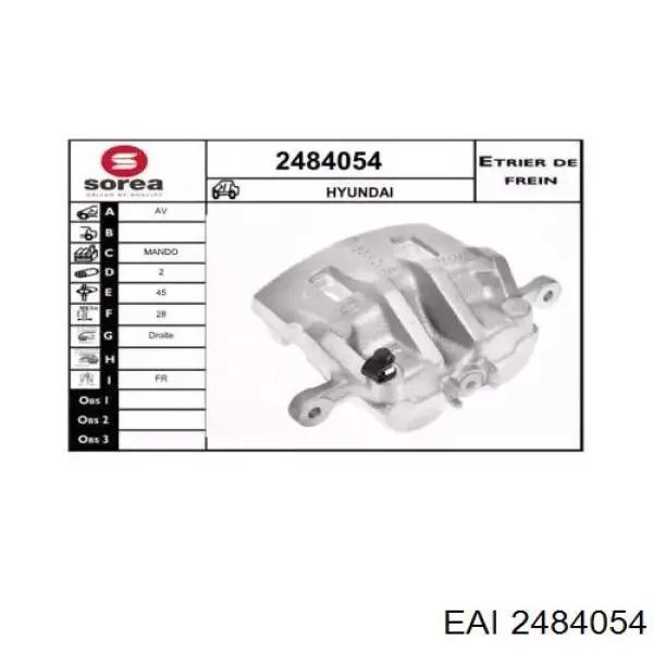 Суппорт тормозной передний правый 2484054 EAI