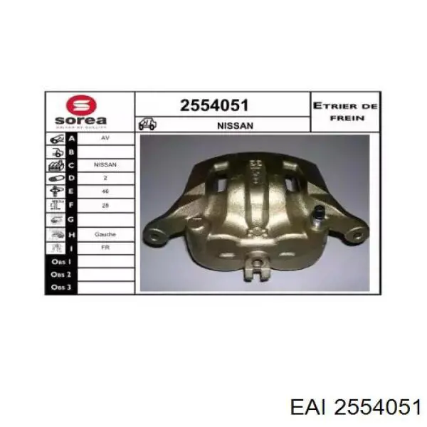 2554051 EAI suporte do freio dianteiro esquerdo