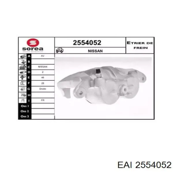 2554052 EAI suporte do freio dianteiro direito