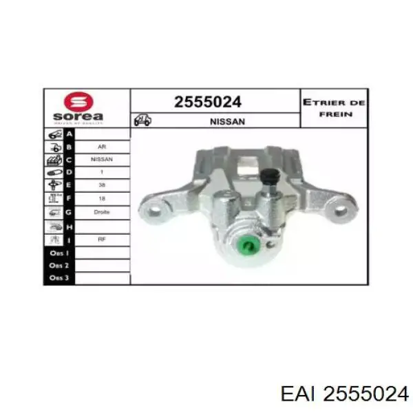 2555024 EAI suporte do freio traseiro direito