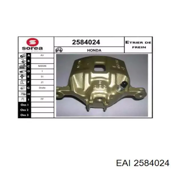 2584024 EAI suporte do freio dianteiro direito