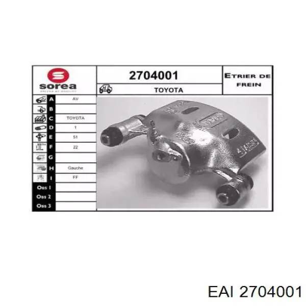 2704001 EAI suporte do freio dianteiro esquerdo