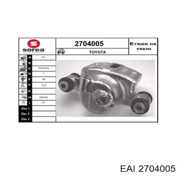 Суппорт тормозной передний левый 4775010060 Toyota