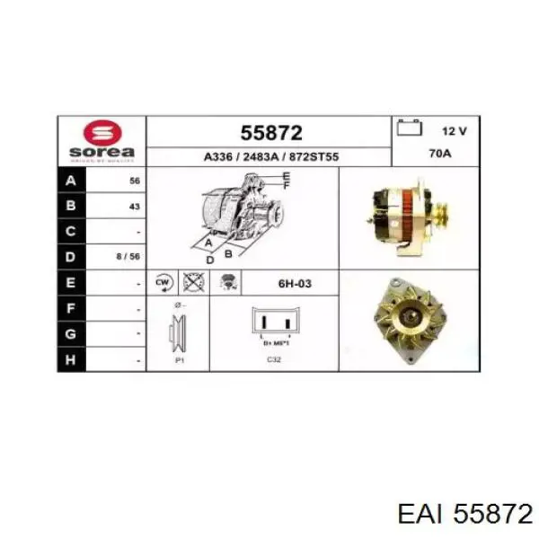 Автомобильный генератор Renault (RVI) 7700784977 цена, от 217.89 USD