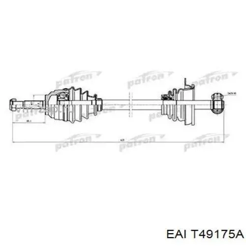 Полуось (привод) передняя левая T49175A EAI