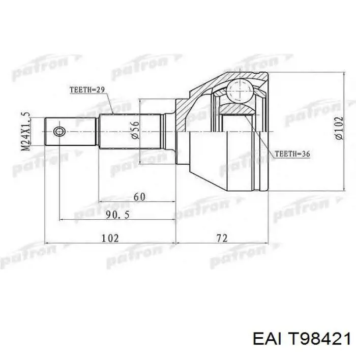 Левая полуось G21029PC Pascal