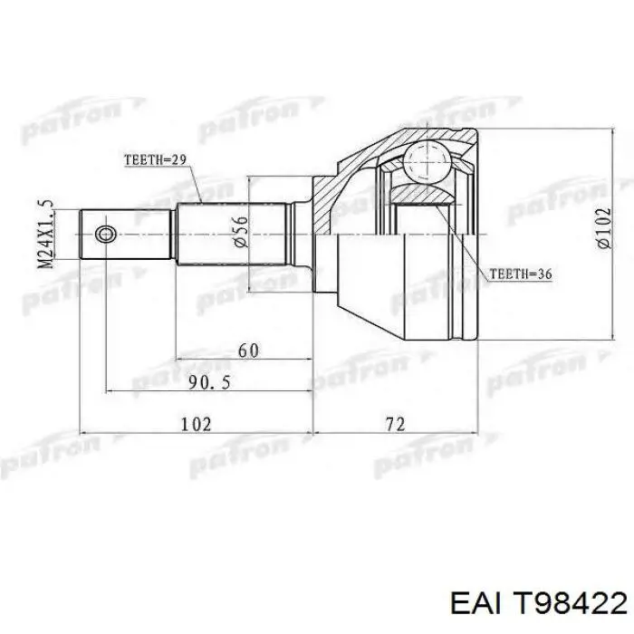 Полуось (привод) передняя правая XX39100JD74A Market (OEM)