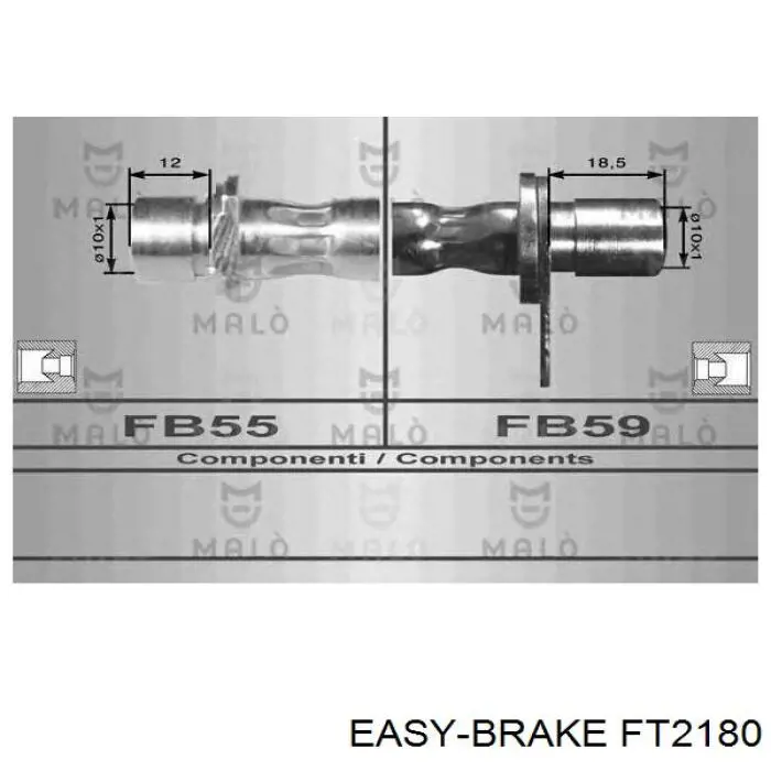 Шланг тормозной задний правый FT2180 Easy Brake