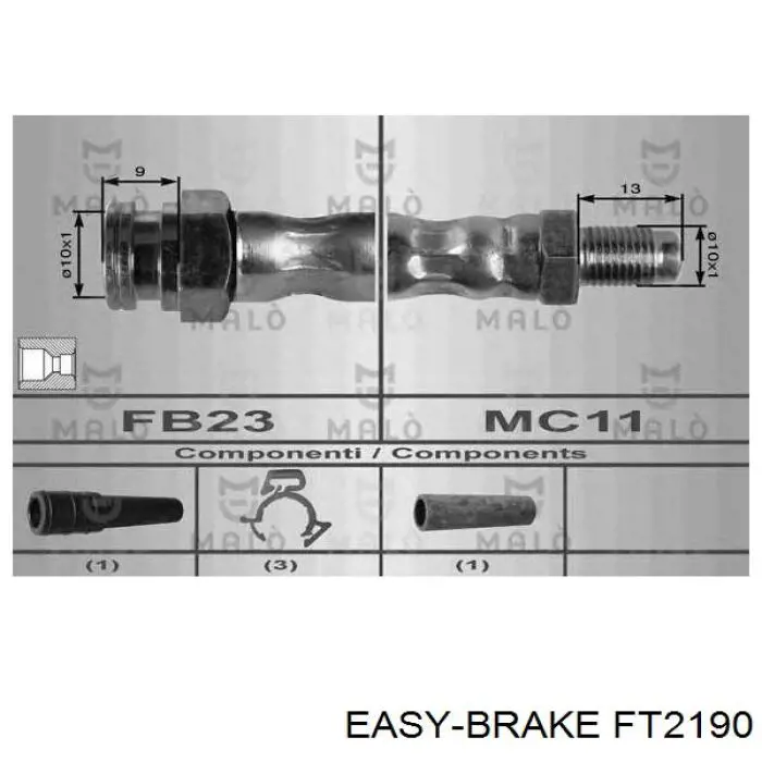 FT2190 Easy Brake шланг тормозной передний