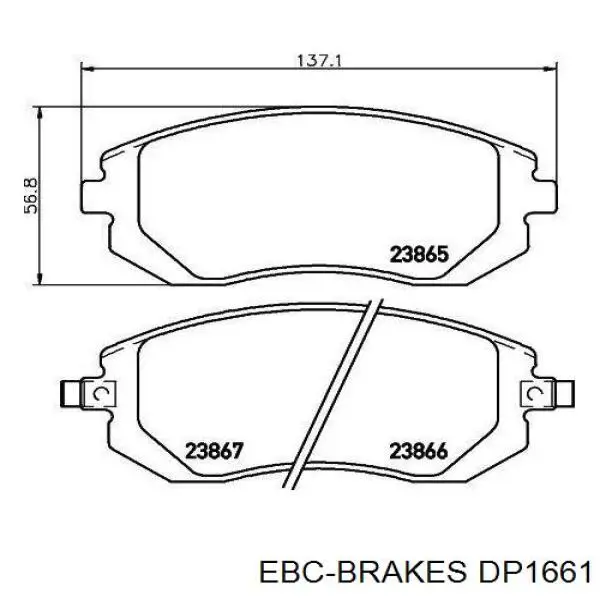 Колодки EBC Brakes DP1661 цена, от 32.24 USD