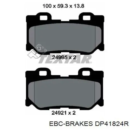 Колодки дисковые  EBC Brakes DP41824R цена, от 30.64 USD