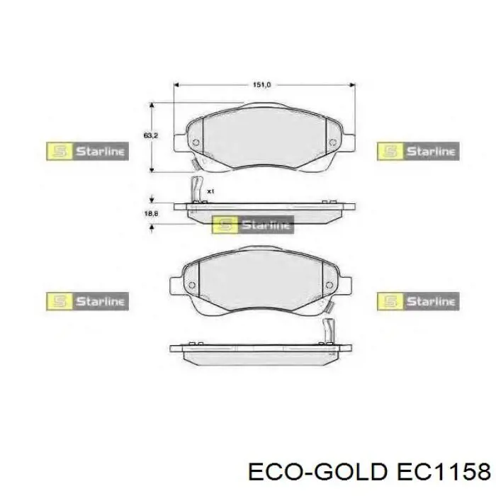 Передние тормозные колодки EC1158 ECO Gold