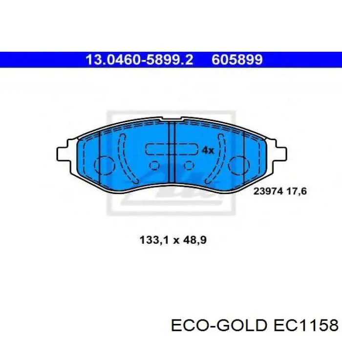 EC1158 ECO Gold Колодки передние