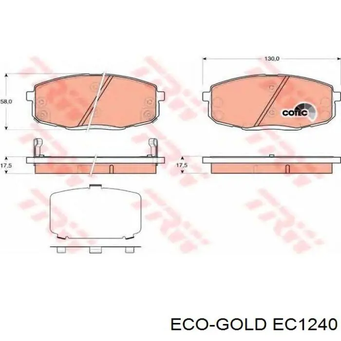 Передние тормозные колодки EC1240 ECO Gold