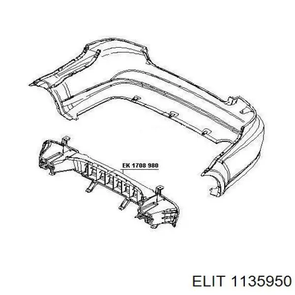 1135 950 Elit pára-choque traseiro