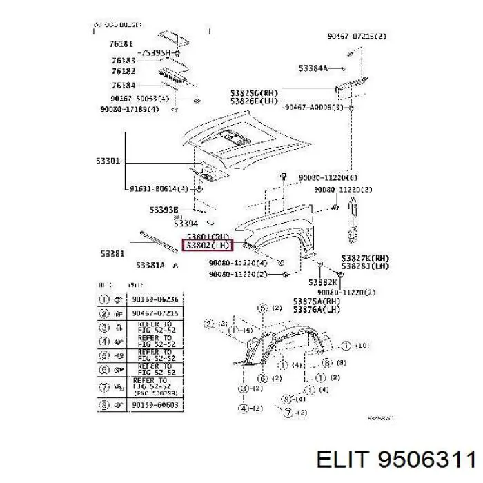 Крыло переднее левое Elit 9506311 цена, от 35.58 USD