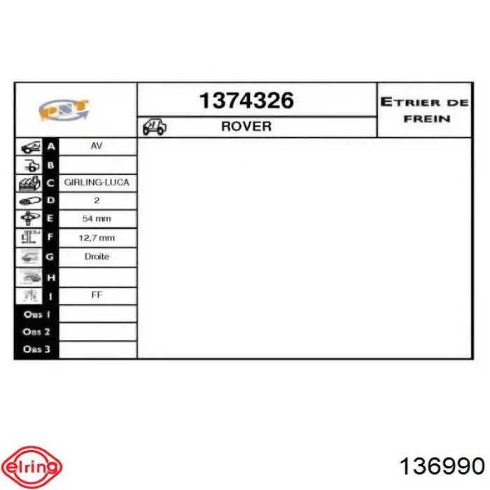 Рулевой наконечник Elring 136990 цена, от 12.47 USD