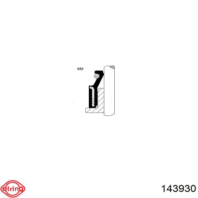 143.930 Elring сальник клапана (маслосъемный, впуск/выпуск)