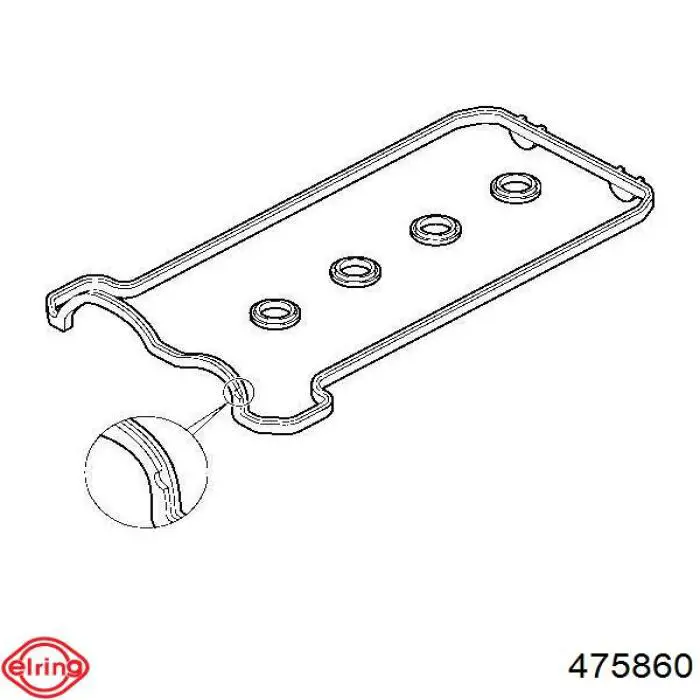 Прокладка клапанной крышки двигателя, правая Elring 475860 цена, от 23.52 USD