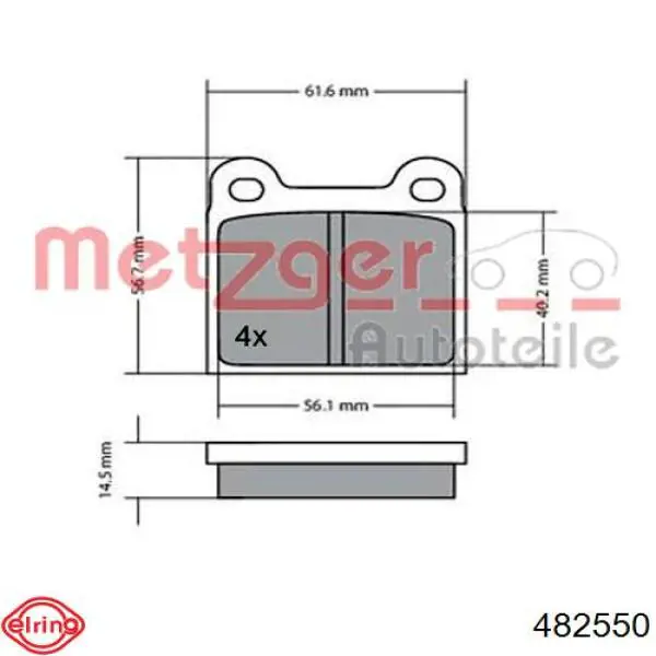  Elring 482550 цена, от 2.72 USD
