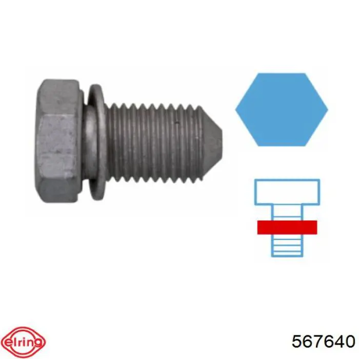 Пробка поддона двигателя Elring 567640 цена, от 2.21 USD