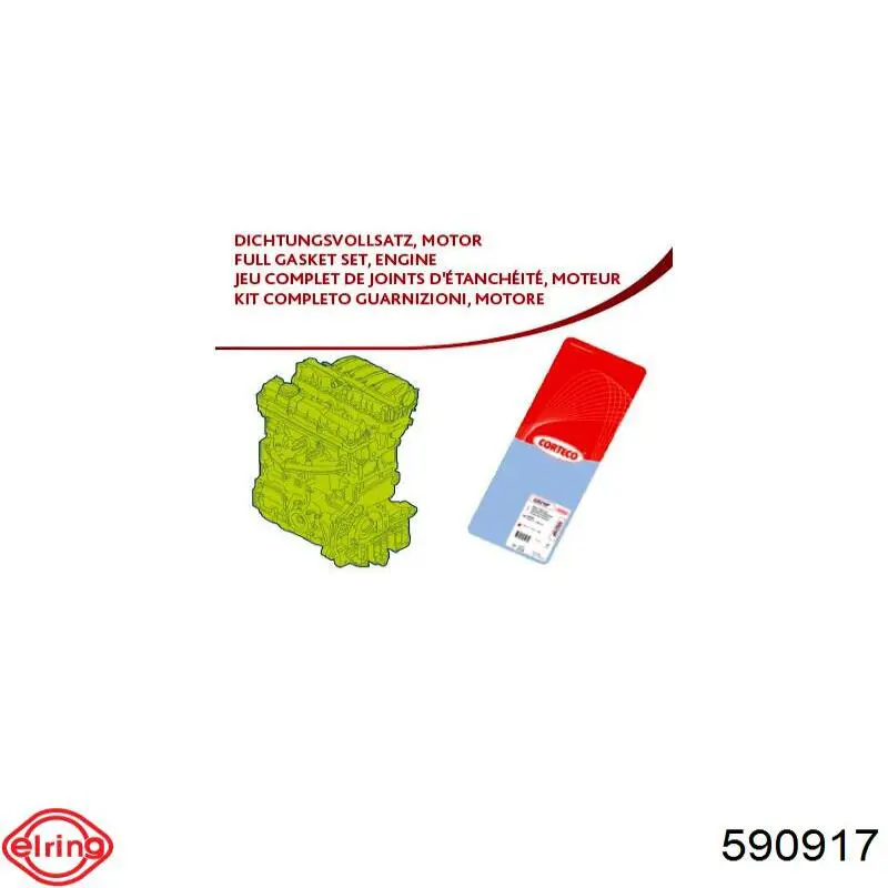 Полный комплект прокладок двигателя Elring 590917 цена, от 58.34 USD