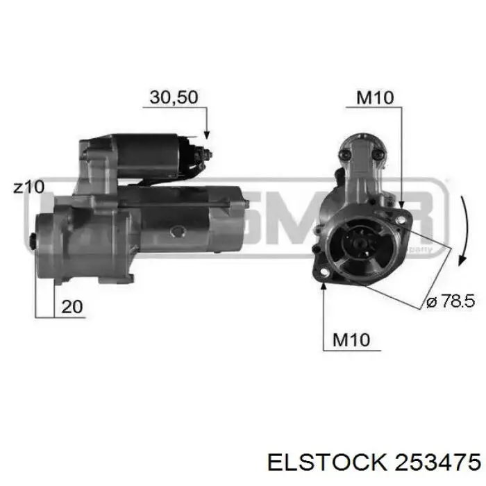 Стартер двигателя Elstock 253475