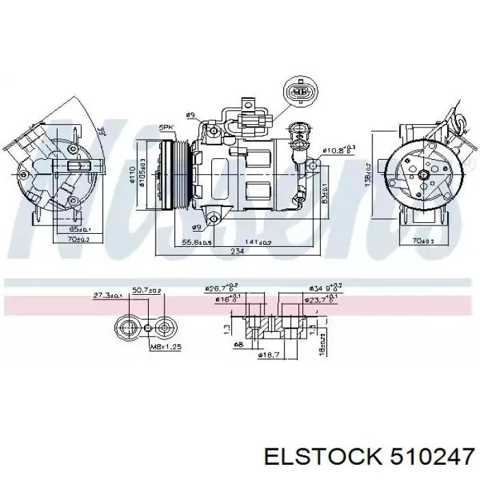 Купить 383601234 Delphi Компрессор климатической установки