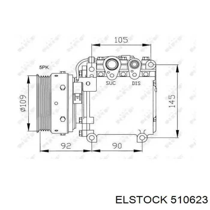 Компрессор кондиционера 510623 Elstock
