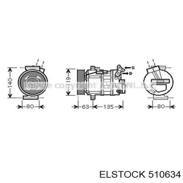 Компрессор кондиционера 1854459 Opel